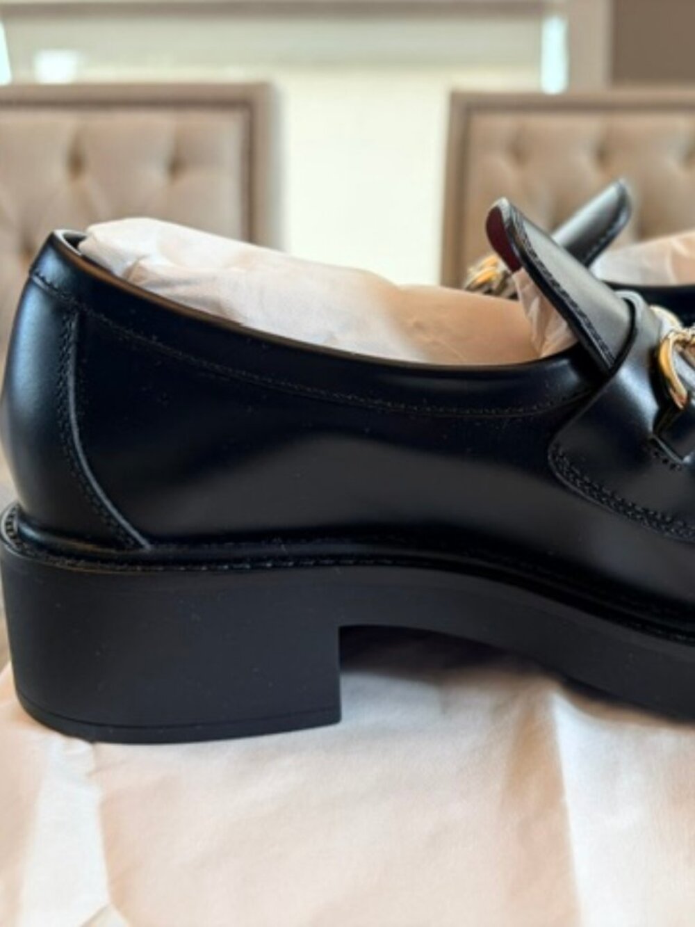 NIB Gucci Horsebit Leather Loafers, Black 34.5 (4.5) - Picture 7 of 13